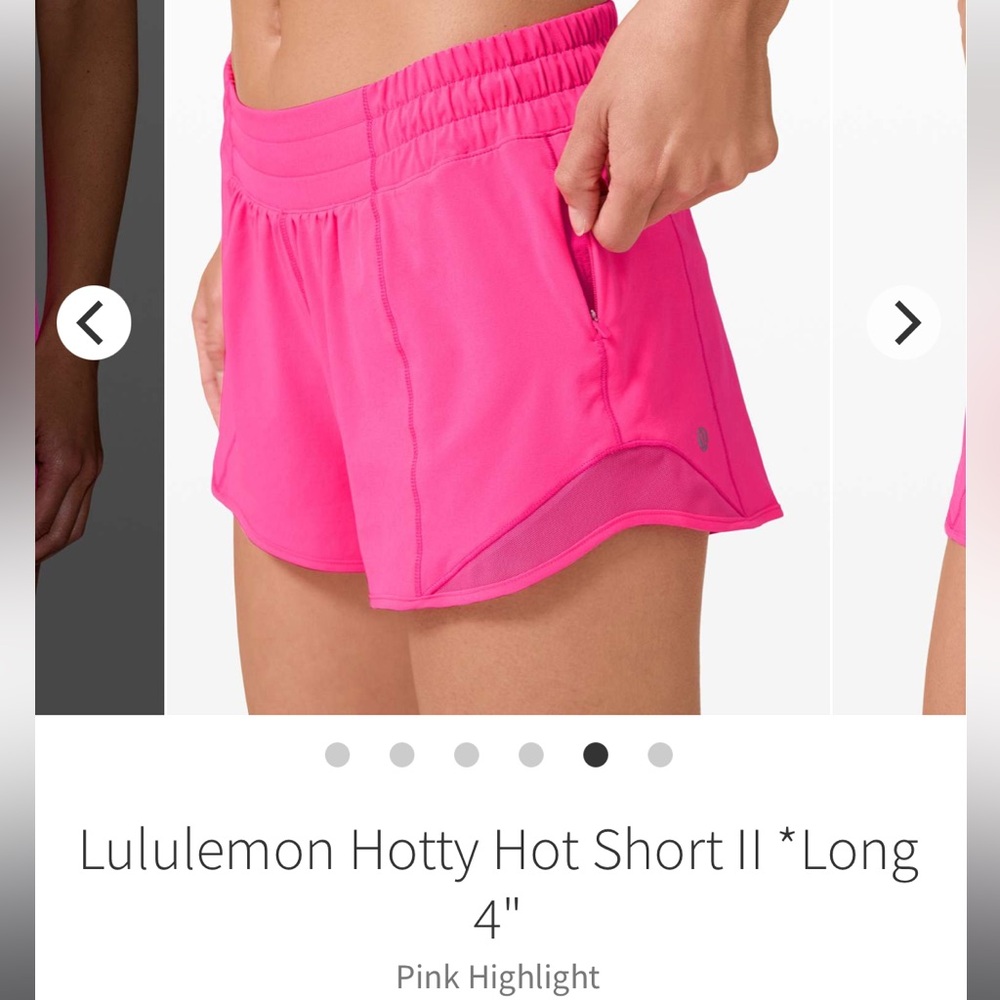 Lululemon Hotty Hot Pink Highlight shorts